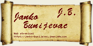 Janko Bunijevac vizit kartica